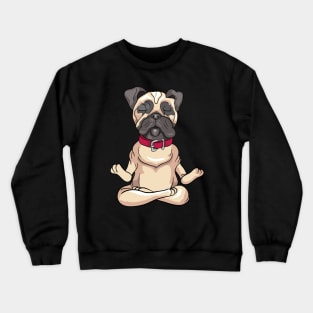 Yoga Meditation Pug Dog Crewneck Sweatshirt